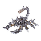 War scorpion 3D metal puzzle model kit with articulated stainless steel body and poseable jointed tail for desk display