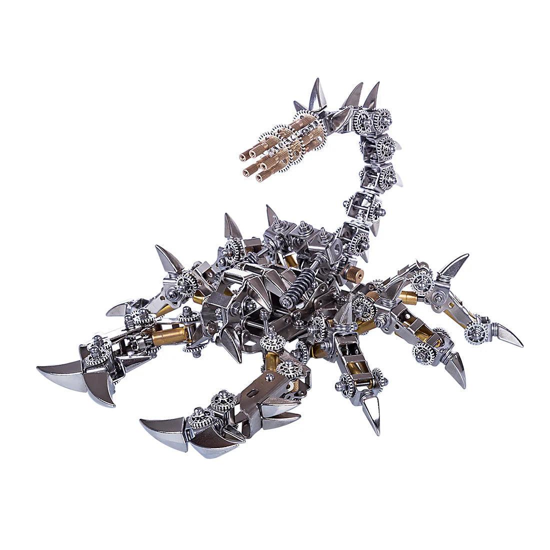 War scorpion 3D metal puzzle model kit with articulated stainless steel body and poseable jointed tail for desk display