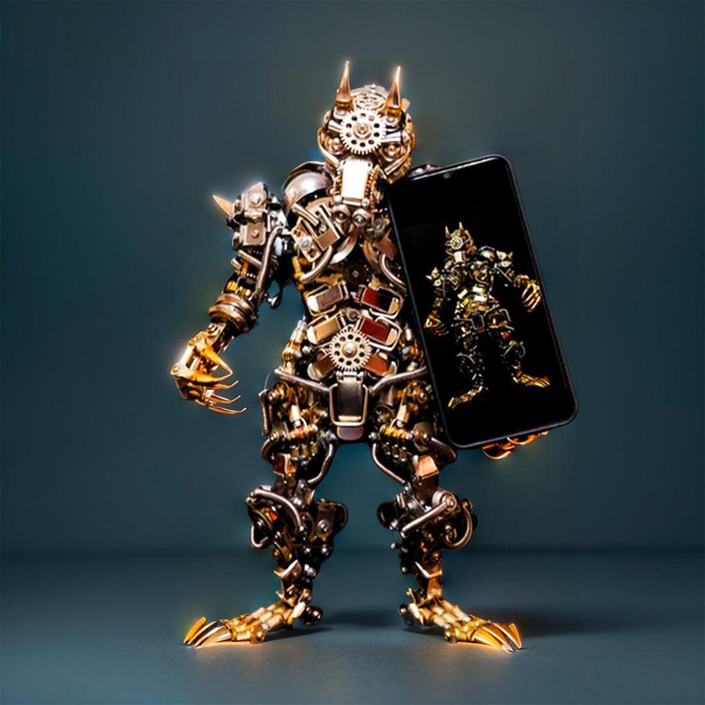 Advanced adult metal puzzle of a mythical werewolf, a long 2000+ piece build for patient 3D model kit hobbyists