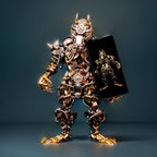 Advanced adult metal puzzle of a mythical werewolf, a long 2000+ piece build for patient 3D model kit hobbyists