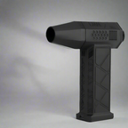 Cordless blower blasting focused air to dry surfaces and clear sawdust, crumbs and debris from busy work areas Black