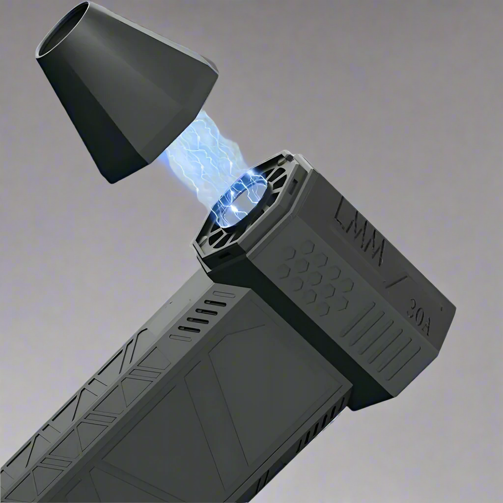 Turbo jet blower with a magnetic nozzle attachment that narrows airflow for precise dusting of vents and gaps Black