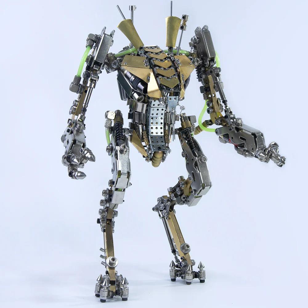 XIA-A 1300 piece 3D metal mech model kit, an articulated stainless steel and copper robot for adult builders and hobbyists