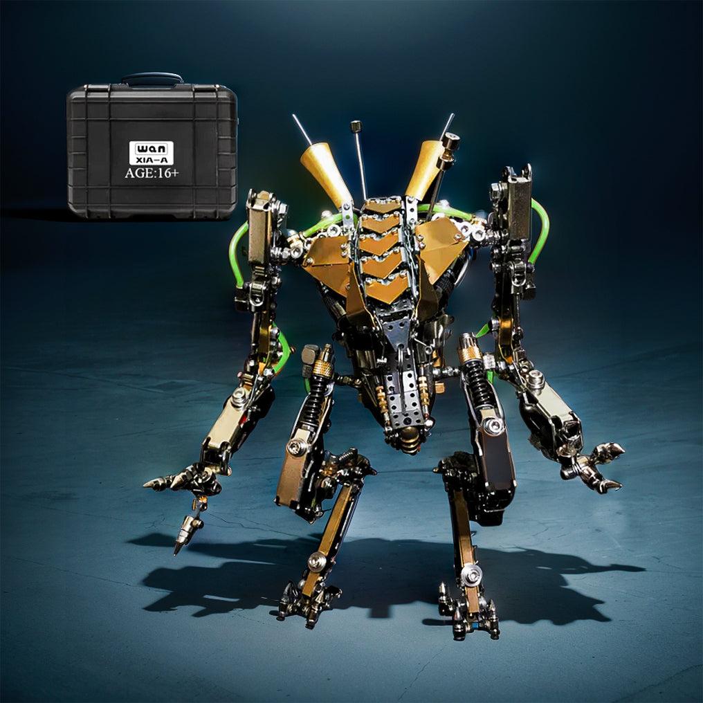 1300 piece robot model kit with a hard storage case, a metal mech building set and collectible gift for adult modelers
