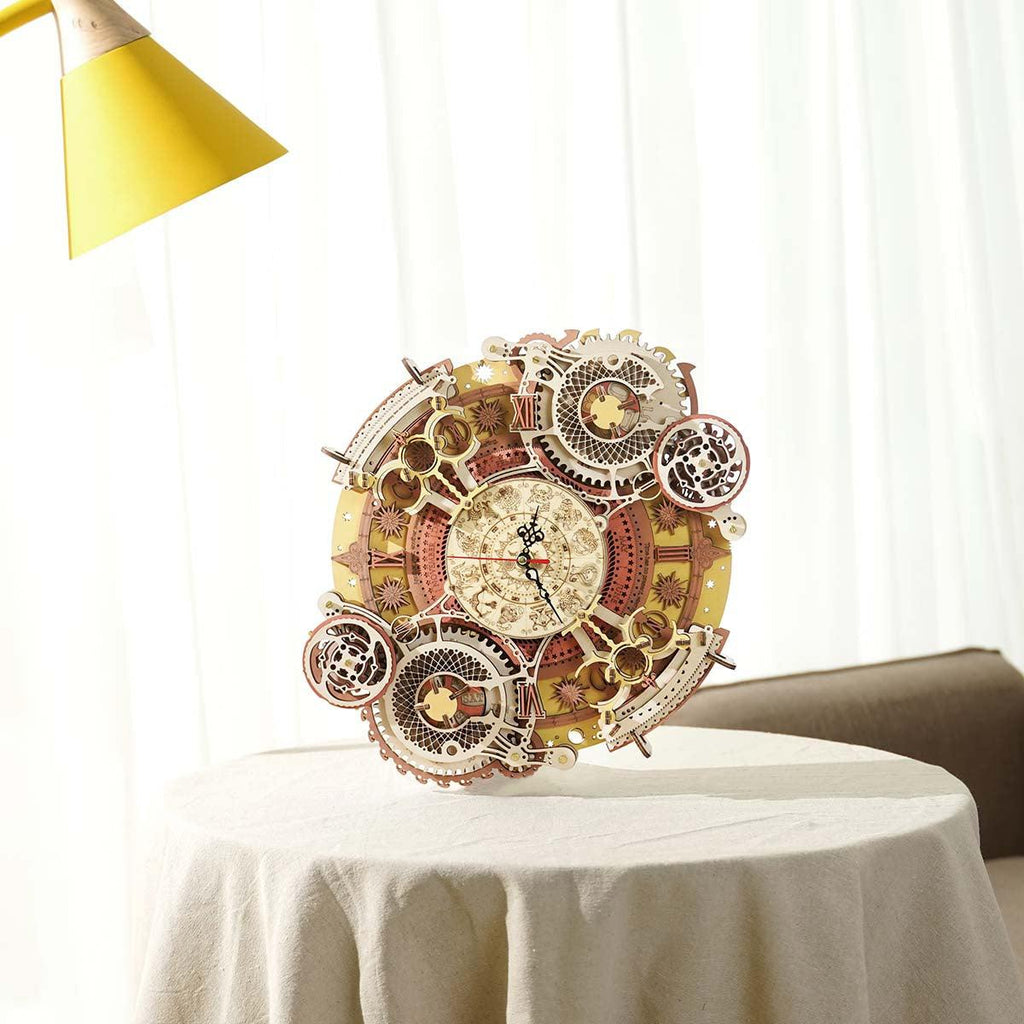 Build your own wooden wall clock from a glue-free 168 piece kit, a relaxing intermediate hobby project for adults