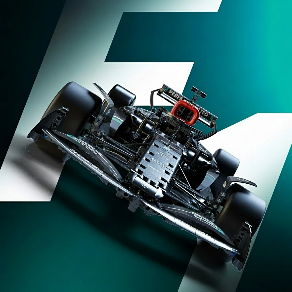 Formula racing building block set 1:8 scale model with detailed construction and authentic motorsports design