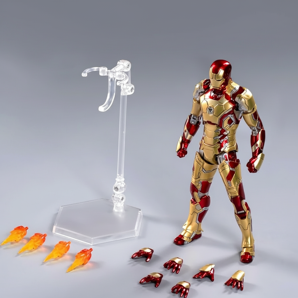 Iron Man MK42 Mark 42 action figure 1:10 scale collectible with flame effects and replacement hands