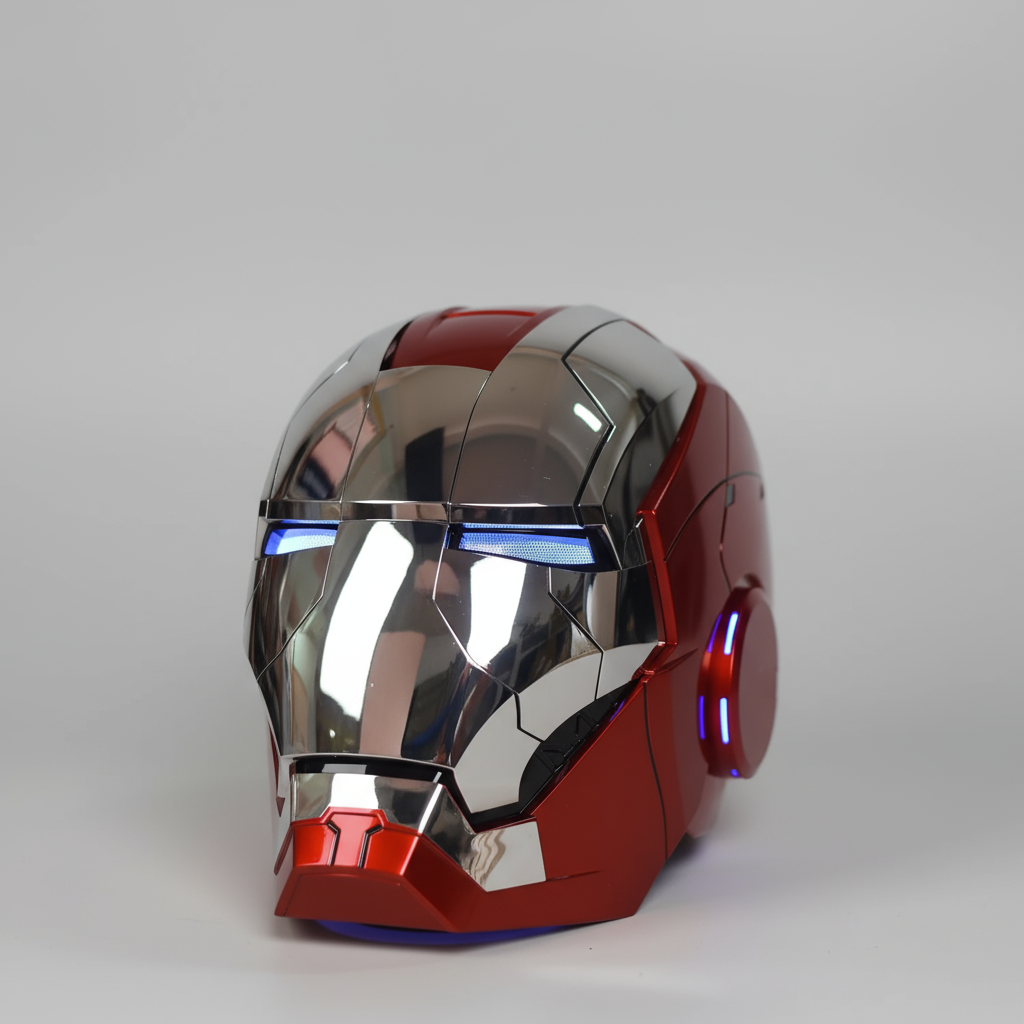 Iron Man MK5 Helmet 1:1 Wearable Voice Control JARVIS Electronic LED Eyes Cosplay Mask Silver Gold Open Close