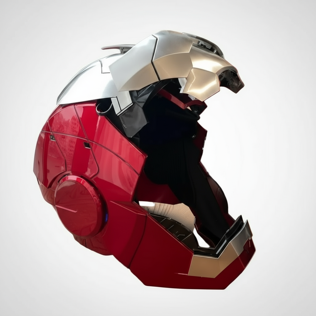 Iron Man MK5 Helmet 1:1 Wearable Voice Control JARVIS Electronic LED Eyes Cosplay Mask Silver Gold Open Close
