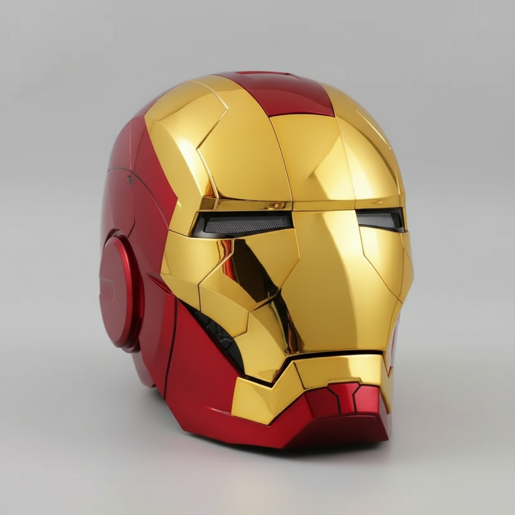 Iron Man MK5 Helmet 1:1 Wearable Voice Control JARVIS Electronic LED Eyes Cosplay Mask Silver Gold Open Close gold