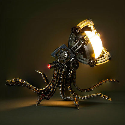 DIY Puuzzle™ | DIY 3D Metal Steampunk Galaxy Craft Puzzle Mechanical Octopus with Desk Lamp Model-1060PCS - DIY Puuzzle