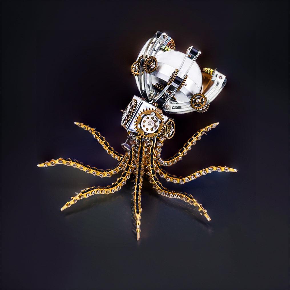 DIY Puuzzle™ | DIY 3D Metal Steampunk Galaxy Craft Puzzle Mechanical Octopus with Desk Lamp Model-1060PCS - DIY Puuzzle