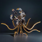 DIY Puuzzle™ | DIY 3D Metal Steampunk Galaxy Craft Puzzle Mechanical Octopus with Desk Lamp Model-1060PCS - DIY Puuzzle