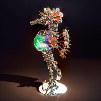 DIY Puuzzle™ | DIY 3D Metal Steampunk Mechanical Seahorse Puzzle with Lamp Model-2100PCS - DIY Puuzzle