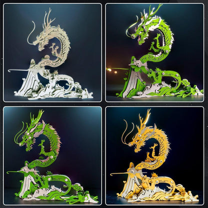 DIY Puuzzle™ | Dragon on the Mountain Mythical Creature Model Kit - DIY Puuzzle