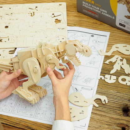 DIY Puuzzle™ | Sound Command Rex - Interactive T-Rex Building Kit - DIY Puuzzle