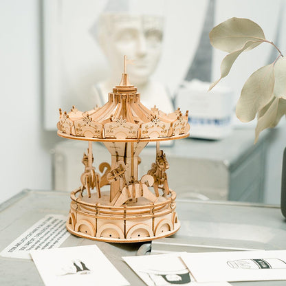 DIY Puuzzle™ | Vintage Carousel 3D Wooden Puzzle - DIY Puuzzle