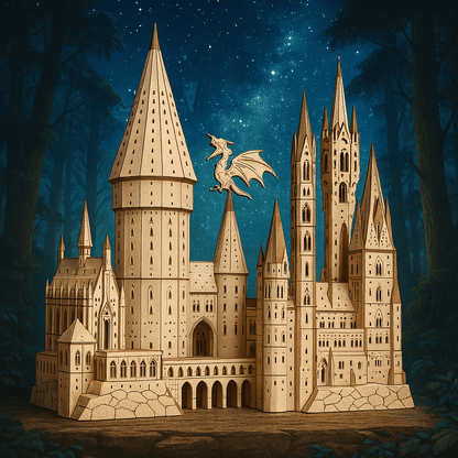 DIY Puuzzle™ | Hogwarts Magical Castle 3D Wooden Puzzle Kit - DIY Puuzzle