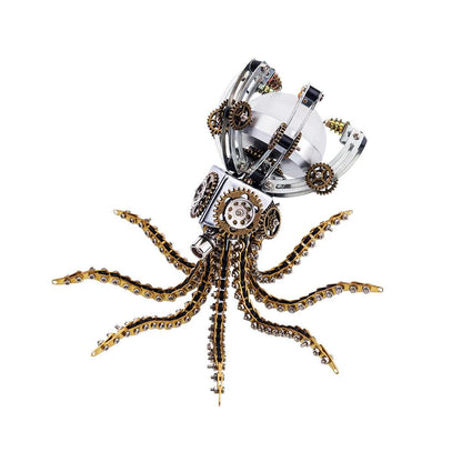 DIY Puuzzle™ | DIY 3D Metal Steampunk Galaxy Craft Puzzle Mechanical Octopus with Desk Lamp Model-1060PCS - DIY Puuzzle