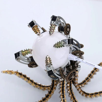 DIY Puuzzle™ | DIY 3D Metal Steampunk Galaxy Craft Puzzle Mechanical Octopus with Desk Lamp Model-1060PCS - DIY Puuzzle