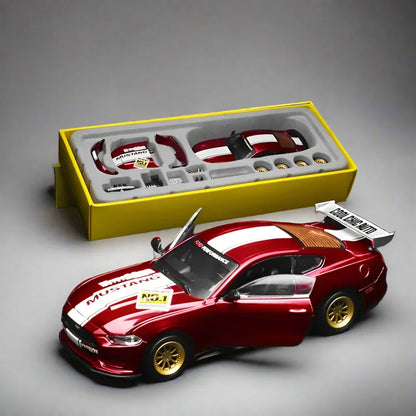 DIY Customizable 1:42 Scale Ford Mustang Alloy Car Model Kit - Unique Racing Car Collectible for Hobbyists & Enthusiasts