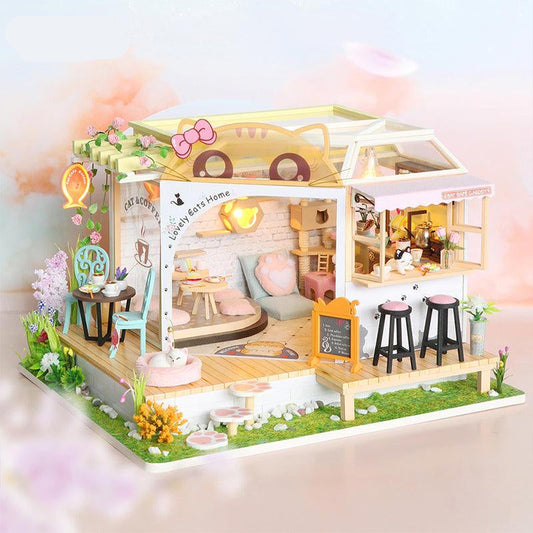 DIY Puuzzle™ | DIY Dollhouse Kit (Cat Coffee Garden) - DIY Puuzzle