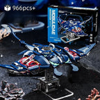 Advanced mechanical building block devil fish model with LED lights and moving parts