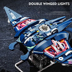 Advanced mechanical building block devil fish model with LED lights and moving parts