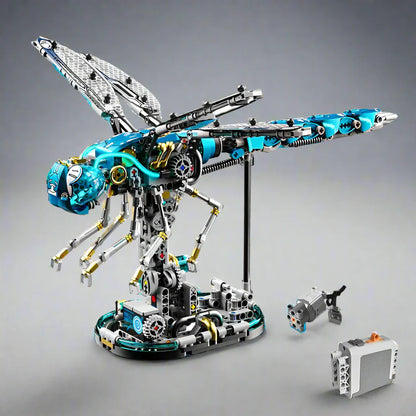 Premium mechanical dragonfly building blocks set with LED lights and Technic-style joints for AFOL collectors and advanced builders