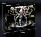 DIY Puuzzle mechanical octopus building set with LED lights and articulated tentacles - premium STEM construction toy for ages 12 and up