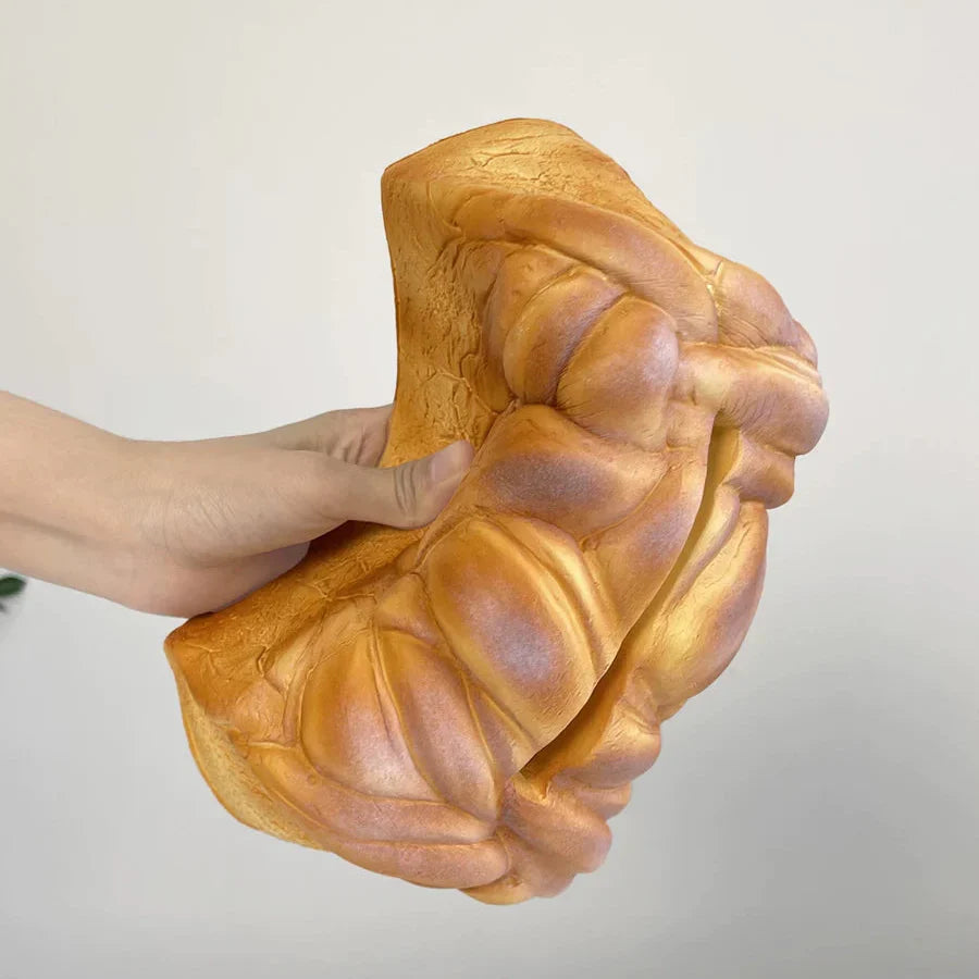 Realistic bread-shaped tissue box holder with premium PU construction and innovative dispensing mechanism