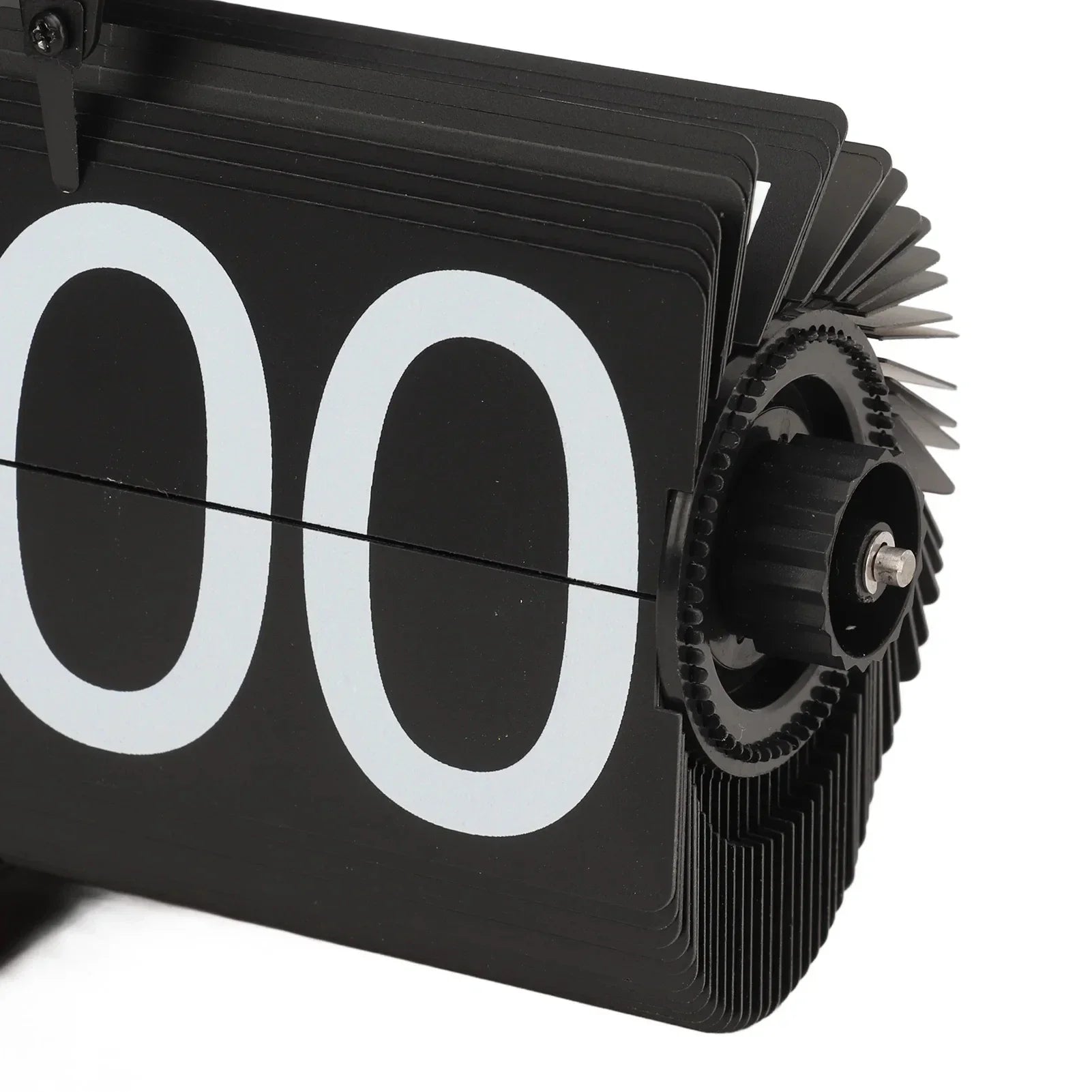 Vintage retro flip clock with wooden base and large number display for home office decoration and modern timekeeping