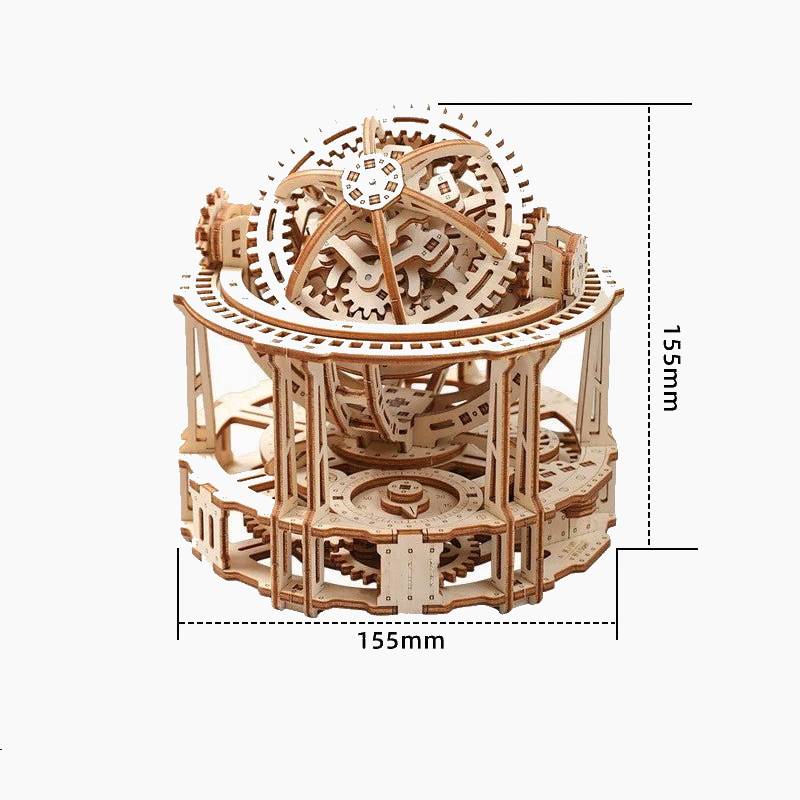 DIY Puuzzle Spherical Tourbillon Chronograph - Mechanical Wooden Clock Kit