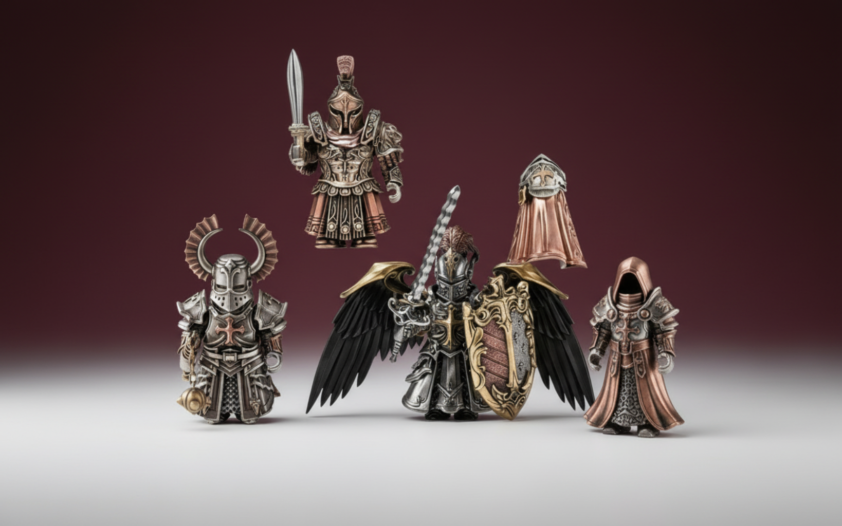 Spartan Warrior Bronze Figurine - Handcrafted Metal Statue Detachable Model