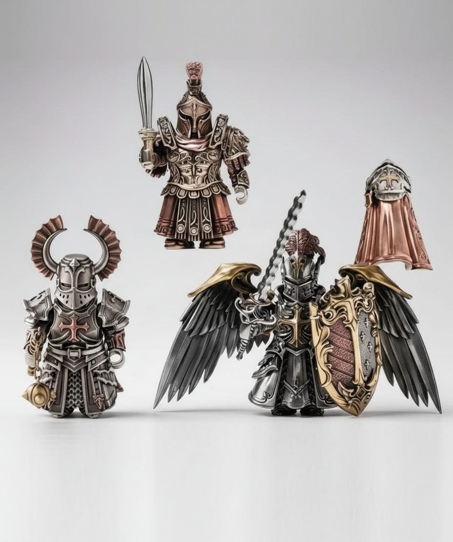 Spartan Warrior Bronze Figurine - Handcrafted Metal Statue Detachable Model