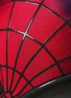 Spider-Man superhero mask with electronic moving eyes and LED lights for cosplay and Halloween costumes